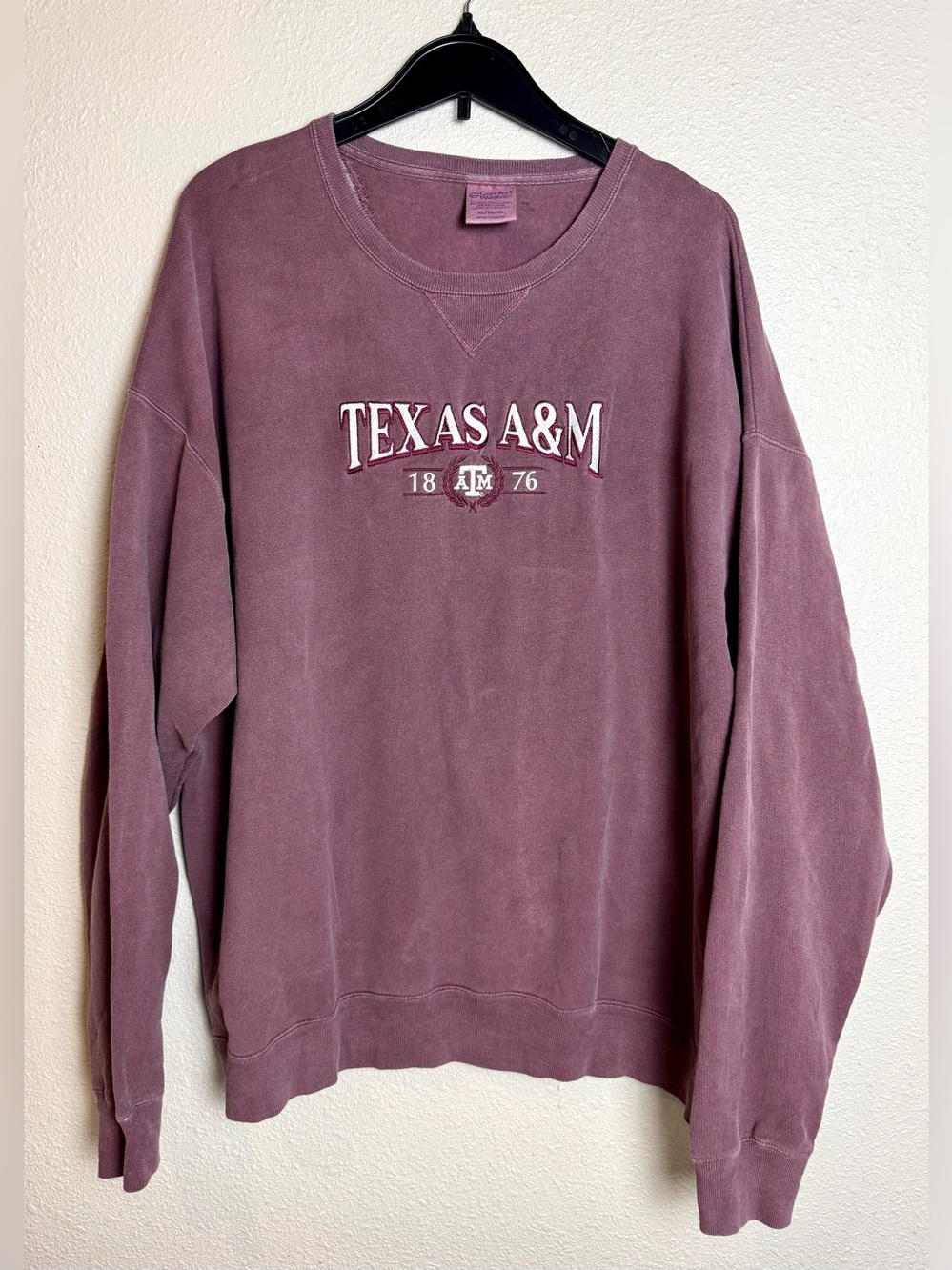 Texas A&M Sweatshirt Embroidered XL Maroon Garment Dyed Embroidered Comfort Wash